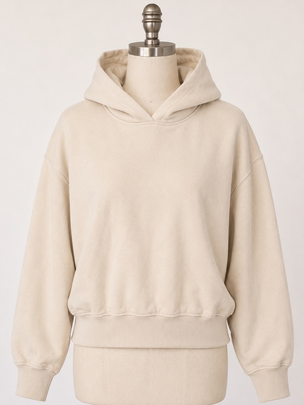 Zara Cream Hooded Sweatshirt Size Large
